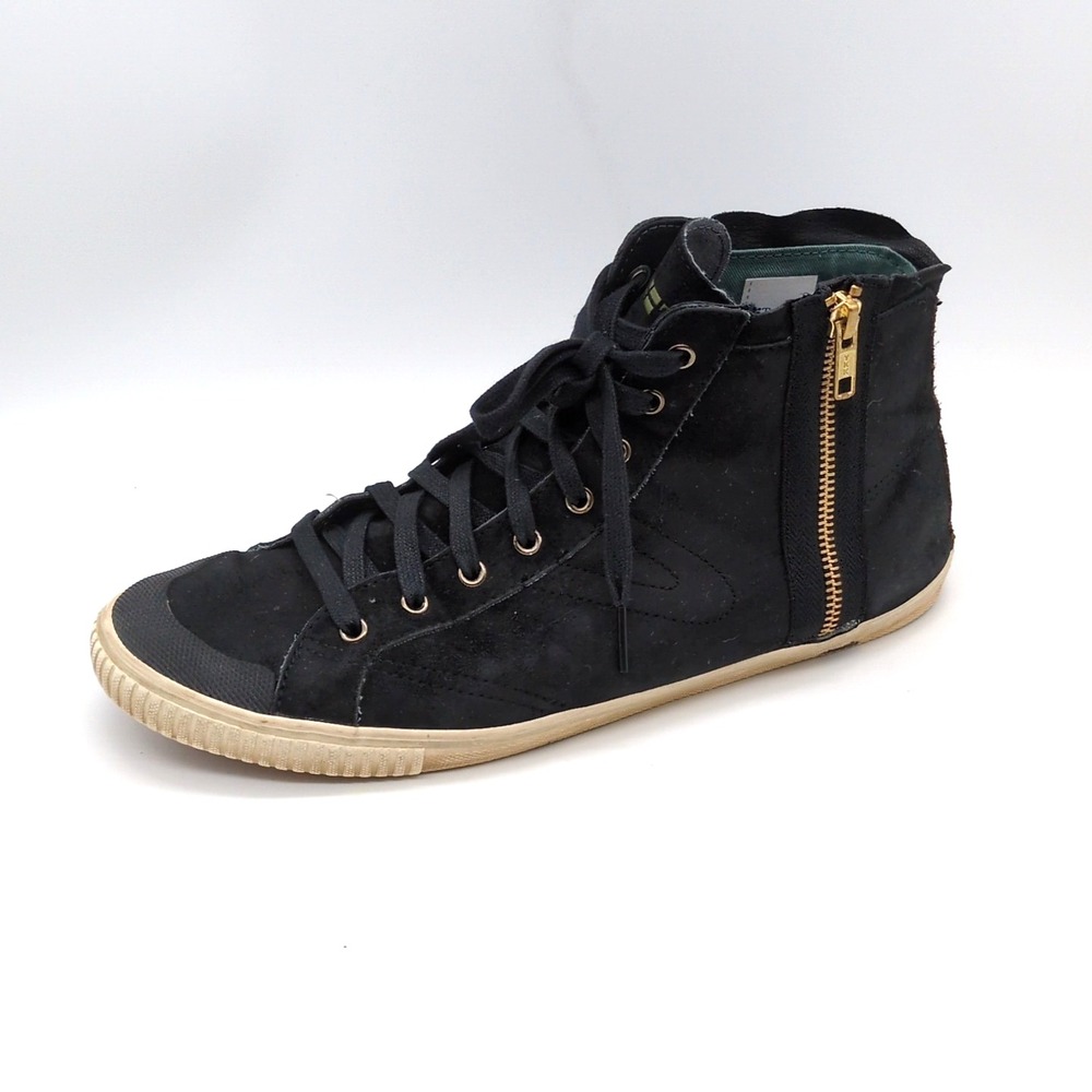 Tretorn Shoes Womens Marley Black 11 Suede Sneakers High Top Side Zip Athletic
